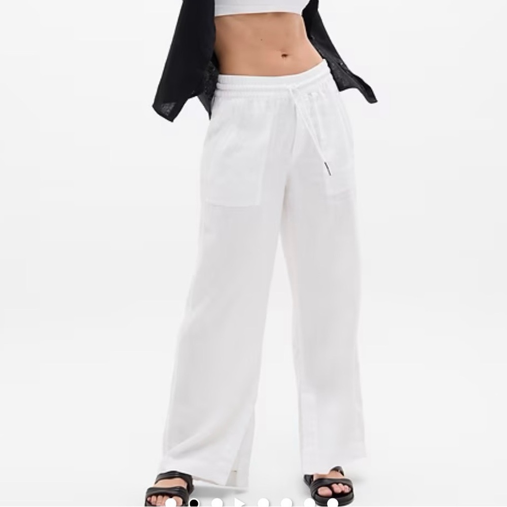 Athleta Retreat Linen High Rise Wide Leg Pant White Size Small - Never Worn